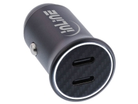 InLine® USB-nätadapter för bil Power Delivery, 2x USB typ-C, svart (31502Y)