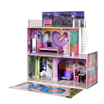 Maison de poupée en Bois Enfant 3 étages avec 16 Accessoires mobilier Multicolore Dreamland Sunset Olivia’s Little World TD-13616A