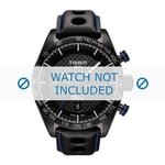 Tissot klockarmband T100.427.36.201.00 - T600037465 Läder Svart 22mm + sömmar blå