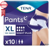10 x TENA Pants Night Plus Incontinence Pants - ExtraLarge - 1 Pack of 10