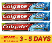 3x Colgate Salt Charcoal Calcium Fluoride Toothpaste Healthy Gums 80g Express !