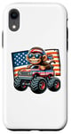 Coque pour iPhone XR Patriotic Monkey 4 juillet Monster Truck American