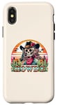 Coque pour iPhone X/XS Rétro Cowgirl Western Rodéo Howdy Squelette Coucher de Soleil Désert