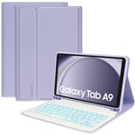Samsung Galaxy Tab A9 Tech-Protect Keyboard Fodral med Pennhållare - Engelsk Layout - Lila