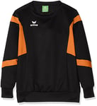 Erima 1076 Classic Team Sweat-Shirt Mixte Enfant, Noir/Orange, FR : XXS-XS (Taille Fabricant : 140 cm)