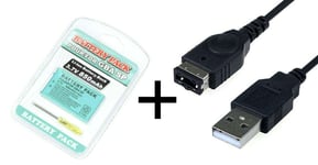 Replacement Battery + USB Charger Cable For Nintendo GBA SP Gameboy Advance SP