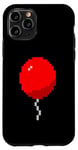 Coque pour iPhone 11 Pro Ballon flottant rétro pixel rouge