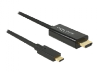 Delock - Extern videoadapter - Parade PS176 - USB-C - HDMI - svart