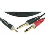 Klotz Y-kabel Stereo Minijack - X2 Jack mono 2m