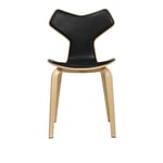 Fritz Hansen - 4130 Grand Prix, Ek, Framsidesklädd, Läder, Soft Svart - Matstolar - Arne Jacobsen - Svart - Läder/Metall/Trä