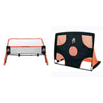 Football Flick Urban Mini Soccer Tennis Football Set and Urban Target Pop Up Goal | Reversible Design | Foldable & Portable | Use Indoor Or Outdoor |Black/Orange