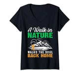 Womens A Walk In Nature Walks The Soul Back Home V-Neck T-Shirt