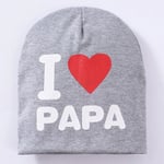 1x Kids Hat Knitted Cotton Toddler Beanie Cap I Love Papa Mama 3 White
