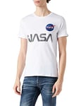 ALPHA INDUSTRIES Men's NASA Reflective T Short Sleeve T-Shirt, White, 3XL
