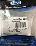 Selectric Smooth Computer/Data Socket 2 Gang RJ45 SSL543 - (M254)