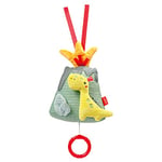 Fehn 051025 Volcano Music Box - Cuddly Toy & Sleep Aid: Wind-Up Music Box with Melody Schubert's Lullaby Soothes in Any Situation - for Baby Cot, Pram, Baby Car Seat - from Birth