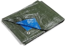kippen 6064GS Bâche à œillets Bicolore avec Grammage de 90 g/m² Taille 3 x 3 (9 m²) Vert/Bleu