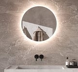 Schaere Miroir de Salle de Bain Rond avec éclairage LED à intensité Variable à Changement de Couleur et Chauffage par Miroir, série 60 cm 7010