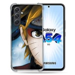Cokitec Coque Renforcée en Verre Trempé pour Samsung Galaxy A54 5G Manga Naruto Blanc