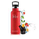 HoneyHolly Vacuum Insulated Stainless Steel Drinking Bottle, 750 ml, BPA-Free Water Bottle, Leak-Proof Thermos Flask, Thermos Flask, Suitable for Children, Small, School, Sports, Bicycle