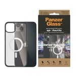 iPhone 14 Plus/15 Plus PanzerGlass ClearCase MagSafe antibakterielt deksel - svart/klar