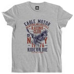 Teetown - T Shirt Homme - Aigle Vintage Biker - Retro Bike Motorcycle Angels Harley Davidson Moto Club Gang Oldschool Hell's - 100% Coton Bio