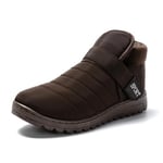 JOMIX Bottes de Neige Homme Chaussons Bottines Hiver Chaussures Fourrées Chaudes pour Intérieur et Extérieur (Marron, 42)