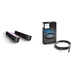 Philips Hue Play White and Colour Ambiance Smart Light Bar Double Pack Base Unit & Play Extension Cable, Black, 5m