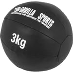 Gorilla Sports - Médecine Ball Cuir Synthétique de 1kg à 10kg - Poids : 3 kg