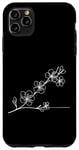 Coque pour iPhone 11 Pro Max Dessin artistique One Line Fleurs de cerisier