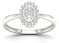 Lykka Elegance oval Flower halo diamantring -160