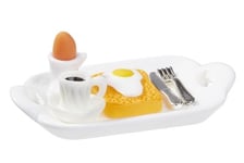 Creativ Miniatyr Frukostbricka - Ägg Kaffe Och Rostat Bröd ca 5 x 3 cm