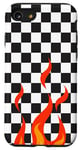 iPhone SE (2020) / 7 / 8 Black and White Checkered Checkerboard Pattern with Flam Case