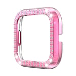 GuosB Protective Shell Double-row Diamond-encrusted For Fitbit Versa 2 PC (Black) (Color : Pink)