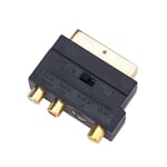 câble HDMI Adaptateur péritel AV Block To 3 Phono composite ou S-Video avec interrupteur d'entrée / sortie GOLD zhufuwme123®