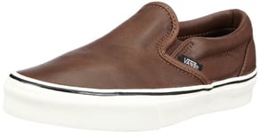Vans U Classic Slip-on (Aged Leather) Chaussures en Cuir Unisexe, Marron (Braun Aged Leather), 44 EU