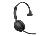 Jabra Evolve2 65 MS Mono - Headset - på örat - konvertibel - Bluetooth - trådlös - USB-C - ljudisolerande - svart - med laddningsställ - Certifierad för Microsoft-teams