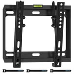 BONTEC Low Profile TV Wall Mount Bracket for Most 17-45 inch LED/ LCD/ OLED Plasma Flat Screen TVs, Ultra Slim Tilt Wall Mount up to 30kg, Max VESA 200x200mm, Bubble Level and Cable Ties Included