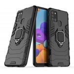 Samsung A21s Stöttåligt Skal med Ringhållare ThinArmor Svart