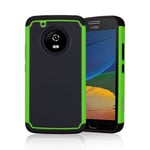 32nd ShockProof Series - Dual-Layer Shock and Kids Proof Case Cover for Motorola Moto G5 Plus, Heavy Duty Defender Style Case - Green