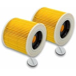 vhbw 2x filtre à cartouches pour aspirateur multi-usages compatible avec Kärcher A 2554 Me, A 2604, A 2654 Me, A 2656 X Plus, A 2901, A2000