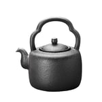 Cast Iron Tea Kettle Pottery Pot Lifting Beam Chinese Retro Handmade Kettle Household Kettle Teapots (Color : Cast Iron, Size : 19x18x14cm)