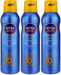 Nivea Sun Protect & Dry Mist SPF30 200ml l Sunscreen l Moisturising Spray X 3