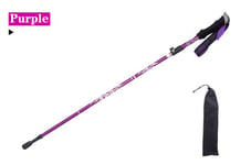 Olanda 5 Section Antishock Trekking Poles Lightweight Collapsible Adjustable Aluminum Telescopic Hiking Ski Pole with EVA Grip Nordic Walking Sticks Pair Trek Carry Bags for Women Men Seniors (Purple)