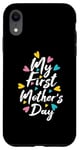 iPhone XR New Mom Celebrate My First Mother's Day Colorful Hearts Case