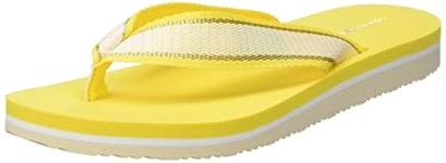 Tommy Hilfiger Women Flip-Flops Webbing Pool Slides, Yellow (Vivid Yellow), 4 UK