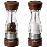 Cole & Mason H12301G/H12302G Keswick Forest Dark Wood Salt and Pepper Mills / H306119 Ramsgate Clear Salt and Pepper Mill Tray | Bundle | Lifetime Mechanism Guarantee - Mills