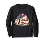 Camping Tent American Flag 4th Of July Camper Patriotic Camp Long Sleeve T-Shirt