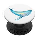 PopSockets Cute Whale Ocean Watercolor Design On White Background PopSockets PopGrip: Swappable Grip for Phones & Tablets