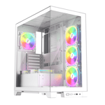 1st Player MIKU Mi8 White Mid Tower Case with 7 x 120mm ARGB Fans Tempered Glass